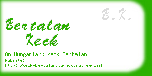 bertalan keck business card
